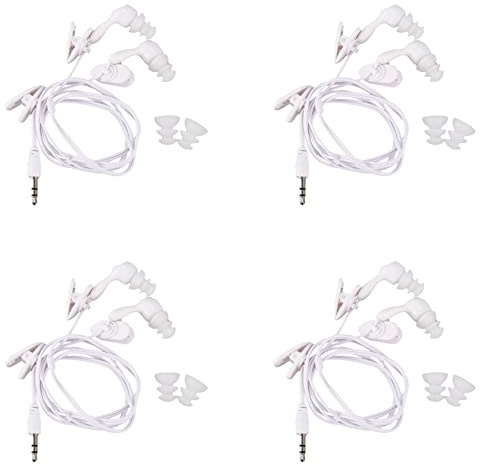 BRIUERG 4X impermeabile in-ear cuffie auricolari per MP3 MP4 subacqueo bianco
