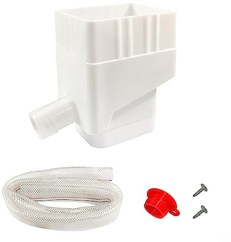 Rainwater Collection System, Water Diverter Connector with 40in Hose, Barrels to Collect Rainwater from Downspout for Outdoor- White
