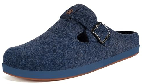Gaatpot Hausschuhe Herren Pantoffeln Filzclog Winter Filz Slipper,Blau A,EU46