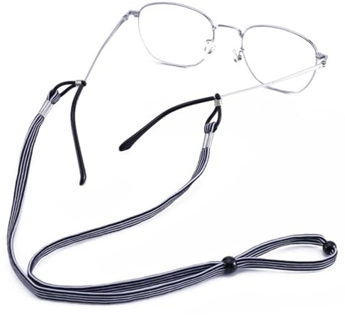 Gadpiparty 4 fasce elastiche per occhiali, accessori per occhiali, supporto per occhiali intorno al collo, cinghie per occhiali regolabili, fascia elastica per corsa, occhiali da nuoto, fibra C126