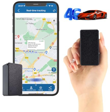 Winnes 4G Mini GPS Tracker Micro Portatile Localizzatore GPS APP Senza Abbonamento con Magnetico Monitoraggio in Tempo Reale Aavviso Geofence Antifurto per Auto Bambini Valigie,4G TK901