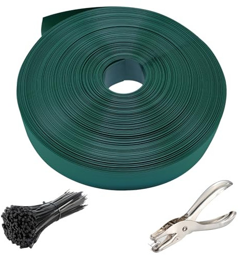 LEIGUNSING Cinta de privacidad para valla de alambre, 75 m x 0 m, listones de valla de alambre, privacidad para cubrir cercas, 200 bridas de cremallera + perforador incluido, verde