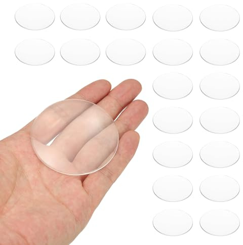 PATIKIL 20-pack biconvex lins, 60 mm dia. 180 mm brännvidd sfäriska optiska linser förstoringsglas pappersvikt akryl dubbel konvex för gör-det-själv kontorsskrivbord hem vetenskap experiment teleskop