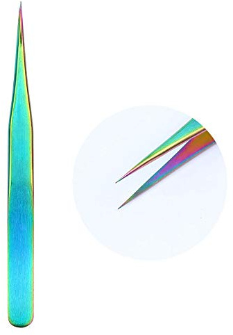 1 x antistatische Pinzette, Edelstahl, Präzisions-Strass-Picker, Augenbrauen-, Wimpernzange, Clip, Maniküre, Nagelkunst-Werkzeug, gebogenes, gerades Design, mehrere Funktionen, stabil, einfach zu