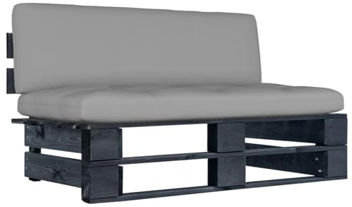HOMELEN Trädgårdspaletter, mellansoffa, svart, impregnerad furu, trädgårdslounge-set, balkongmöbelset, underhållningsset, balkong soffa, lounge, lämplig för trädgårdar, terrasser