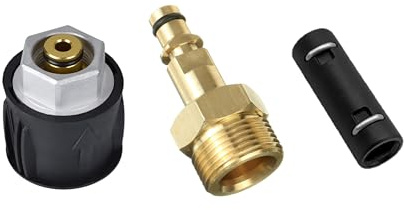 Adaptador de conexión rápida para limpiadores de alta presión, latón M22 – 14 mm, conector rápido y separación para limpiadores de alta presión pistolas, conversión de manguera para K2 K3 K4 K5 K6 K7