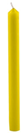 Cereria Di Giorgio - 12 Candele Cilindriche colore pieno - Diametro 1,9 cm Altezza 20 cm - Colore Giallo - Durata 5 ore