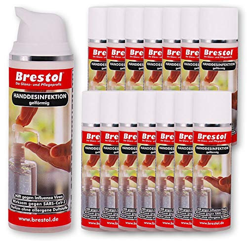 HANDDESINFEKTION Gel 15x 50 ml Spenderflasche Desinfektionsmittel für Hand Haut Hände Desinfektion Desinfektionsgel Geldesinfektion gelförmig
