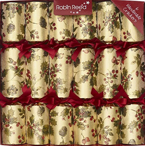 Robin Reed 6 x 12 Holly Berry Fabric Christmas Crackers Handmade