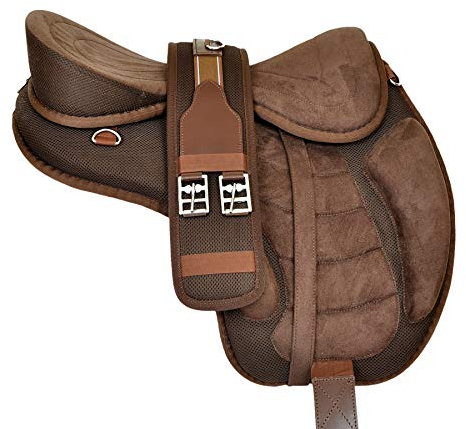EU Equestrian Universe Selles de cheval sans arbre, sangle en cuir synthétique anglais Freemax