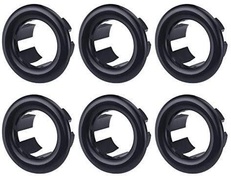ARCORA Waschbecken Überlauf Ring, 6 Stücke Waschbecken Überlauf Abdeckung universal für Badezimmer Waschbecken (Schwarz)