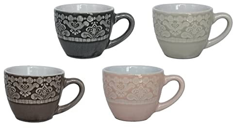 MAURY'S SET DA 4 TAZZINE DA CAFFÈ LINEA LACE IN COLORE ASSORTITO