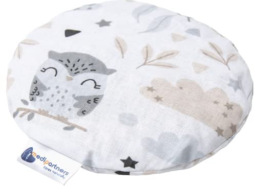 Medi Partners Kirschkernkissen Wärmekissen Körnerkissen für Babys 180g rund 15cm Öko Natur 100% Baumwolle Wärme + Kältetherapie Massagetherapie (Lichtung)