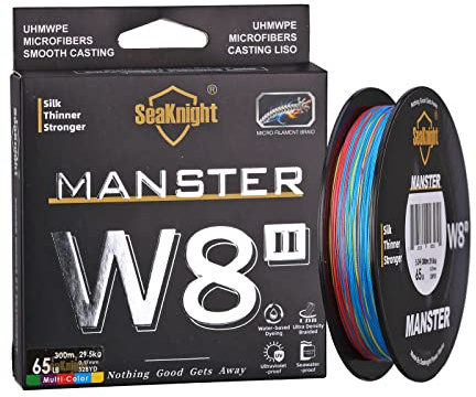 SeaKnight W8 II 8 Fili Lenza da trecciato 300M Filo da Pesca alla Carpa Acqua salata, 2.0#: 33LB (0.23mm)