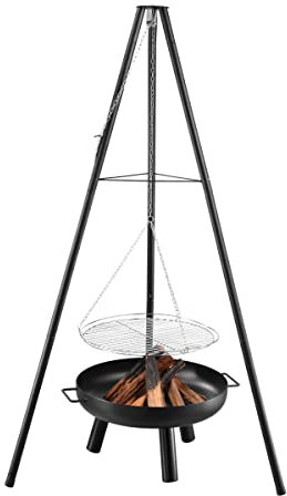 MARK ADLER Roast 3.5 Barbecue pivotant avec Grille de Cuisson | Diamètre 61cm | Construction Stable | Trépied pour brasero | Hauteur 178 cm | Chaîne réglable en Hauteur | pour Camping et Jardin