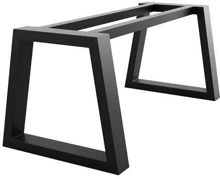 MetaloPro Extreme - Stabile Metall Tischbeine, Schwarz Tischkufen/Tischgestell für Esstisch, Schreibtisch Möbelfüße Beine, Trapez Form, Schwerlast Design für Wohnzimmer und Büro – 160x80x72 cm