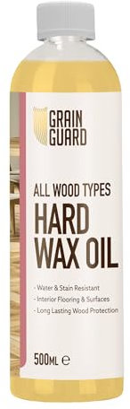 GRAIN GUARD Hard Wax Oil for Wood | 500ml | Water & Stain Resistant Protection | Interior Wood Flooring & Surfaces | Long Lasting Wood Protection | for All Outdoor Types of Wood | Prevents Drying Out