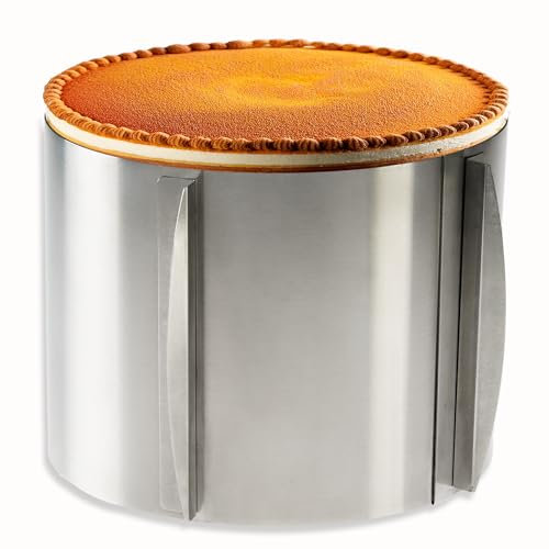 Smart-Planet Tortenring 15cm hoch verstellbar Backring aus Edelstahl Ø 16-30 cm einstellbar - Backform ist Spühlmaschinenfest - Kuchenring zum Backen und Dekorieren