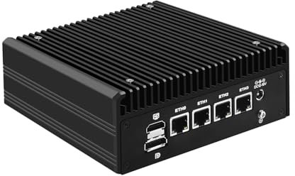 SJRC AMD Ryzen 5 5500U Fanless Mini PC 4X i226-V 2.5GbE LAN, 6-Core Desktop Radeon Graphics, Triple 4K HD/DP/USB C, TF Slot, Barebone Micro PC for Home Office, No RAM/SSD/System