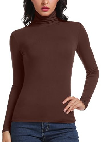 STARBILD dam turtleneck långärmad med turtleneck långärmad skjorta blus casual toppar stretch skjorta slim fit höst vinter