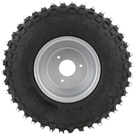 Acouto 16x8-7 Däck med Fälg 16x8-7 Hjul och 6pr Punkteringsbevis ATV UTV Go Kart Cart Däck Speciellt Utformat Slitbanemönster för Utmärkt Grepp med 3 Håls Nav för Enkel Installation