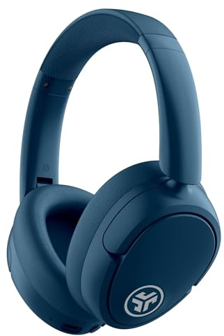 JLab JBuds LUX ANC Brusreducerande Hörlurar - Over-Ear Bluetooth, Marinblå | Trådlösa over-ear-hörlurar med mikrofon, 70+ H speltid, vikbara Bluetooth, Multipoint, anpassningsbart ljud, brusreducerande