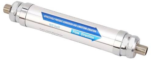 Zerodis Duschwasser-Entkalker, Edelstahl, kein Salzwasserenthärter, Magnettechnologie, Kompaktes Design für Haushaltsgeräte (1/2 Zoll (DN15))