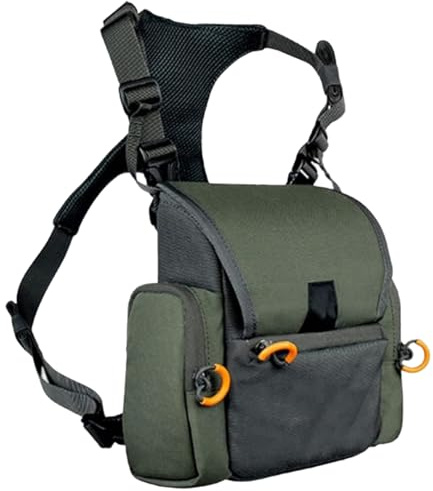 Rwigeboo Arnés binocular Paquete de pecho de caza ajustable y transpirable con paquete de caza impermeable con múltiples bolsillos para hombres y mujeres, Army GreenChest