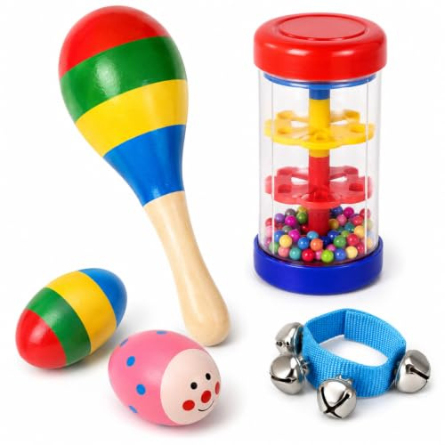 5Pcs Musical Instruments, Egg Shakers for Rhythm Play & Group Fun