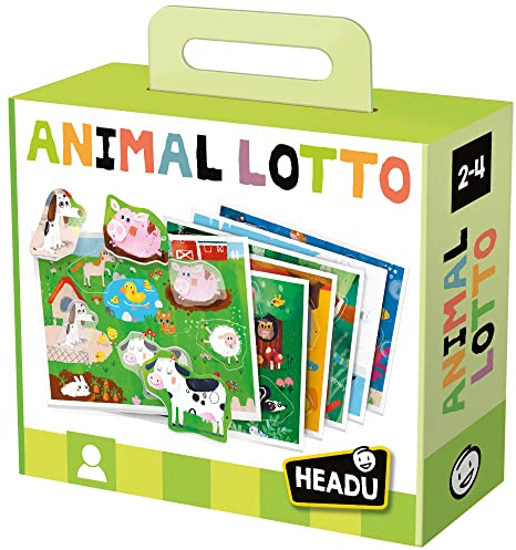 Headu - Animal Lotto, Learning Resources, Toddler Learning Toys, Learning Games, Socialising Children, Bingo Game, Age 2-4 Years, 36 Pieces