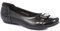 Pavers Ladies Wide Fit Slip-On Pump in Black Patent - Durable Faux Leather - Supportive Lightweight Sole for Everyday Elegance - Size UK 8 / EU 41