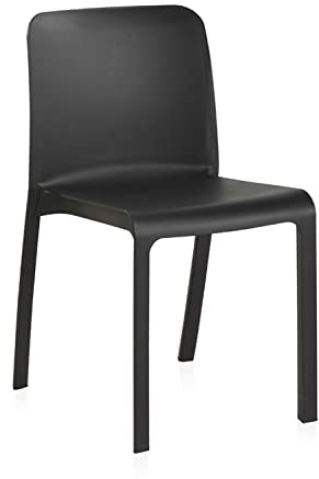 PEGANE Lot de 6 chaises de Jardin empilables en résine Coloris Anthracite - Longueur 48 x Profondeur 53 x Hauteur 80 cm