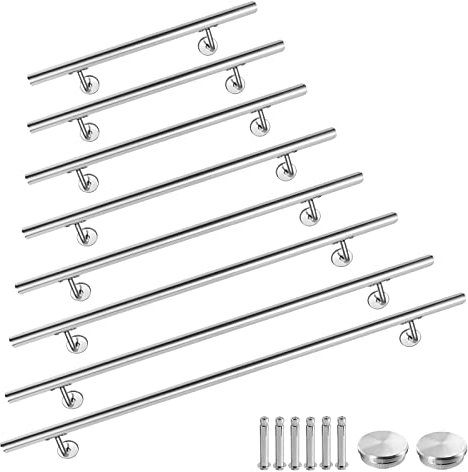 YRHome Rampe d'escalier en acier inoxydable 60 cm - Diamètre 40 mm - Support mural - Pour balcon, parapet intérieur et extérieur