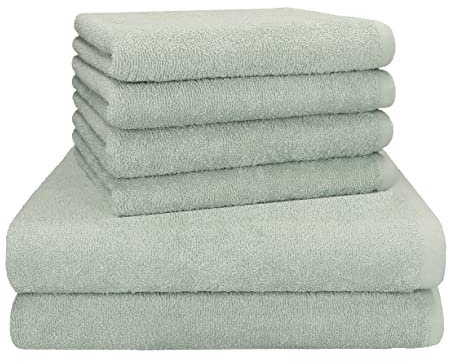 Betz Berlin 6er Set 2X Maxi Duschtuch 100 x 150 cm 4X Handtuch 50 x 100 cm 100% Baumwolle Farbe Jade - Berlin
