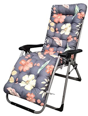 Morbuy Deckchair Auflagen für Gartenliegen, Sonnenliege Kissen Garten Innenhof Gepolstertes Bett Relax-Liegestuhl Sitzauflage für Deckchair, Innen, Außen (53x170x8cm,rote Blume)