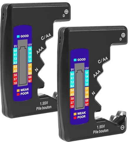 UMLIFE 2PACK BT-886 Battery Tester Checker BatteryTester for Battery C D 9V AA AAA 1.5V -Black