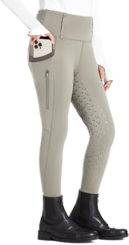 FitsT4 Sports Culotte d'équitation pour Enfants Leggings d'équitation pour Filles Fond intégral en Silicone Pantalon d'équitation Taille Haute avec 2 Poches latérales