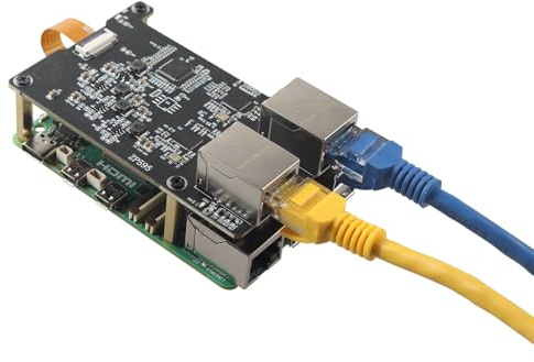 ZDE ZP595 PCIe to Dual 2.5G Ethernet Network Port HAT Adapter Expansion Board 2.5GB 2.5GBE for Raspberry Pi 5