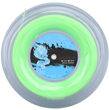 Yunir Tennis String Reel, 200m Polyester Tennis Racket String with 1.3mm String Diameter, Vibrant Fluorescent Green, for Tennis Training