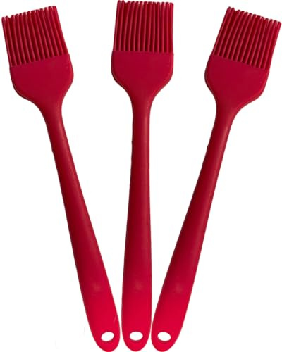 NXRACSH Pennello da pasticceria per cottura, pennello in silicone per cucinare, resistente al calore a 315 °C, per olio e salse, non perde peli, pennelli da cucina per burro, pane, carne, uova e torte