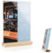 Zephyra Porta Menu da Tavolo A5 in Acrilico,Supporti Menù A5 in Legno,Porta Menu in Acrilico Trasparente con Base in Legno,Forma di L/T,Espositore da Tavolo per Menu Bar Ristorante Negozio Matrimonio