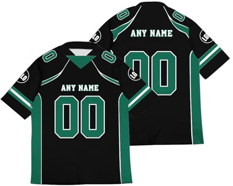 Customizable Football Jersey for Men Women Youth, Classic Design, Athletic Sports Shirt Personalized Name Number, Multiple Sizes