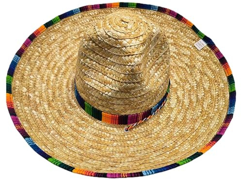 Cappello Sombrero messicano per adulti con bordo, ombrero di paglia per feste messicane e cuffia in neoprene, Lilla, 52