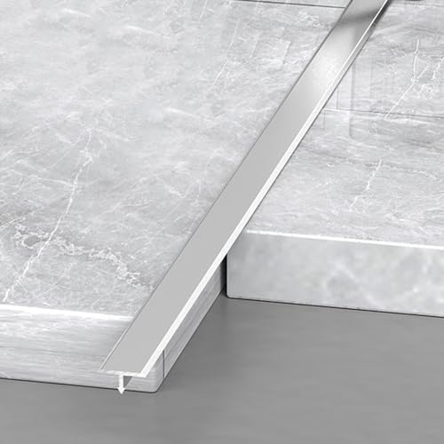 3 Strisce Di Transizione Per Pavimento In Alluminio A T Guarnizione Soglia Porta Per Unire Fessure Tra Laminato E Piastrelle(Argento,0.6 * 270cm(3 * 90cm))
