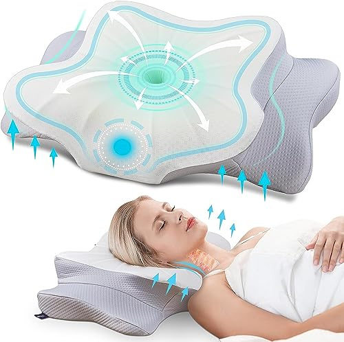 DONAMA Ergonomisches Nackenkissen aus Memory Foam, Zwei Höhenstufen und Armauflage, passend für Jede Schlafart