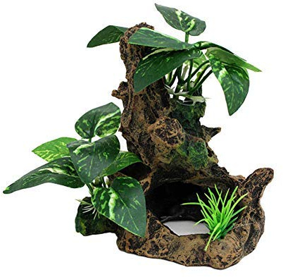 OMEM - Decorazioni per rettili per terrario, Paesaggio, abitato, Acquario, Ornamento in Legno affondato