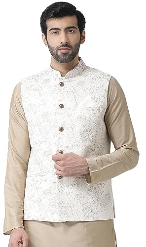 KISAH Mens Nehru Jacket - Stylish Modi Jacket - Traditional Indian Ethnic Wear for Men - Ideal for Weddings & Celebrations
