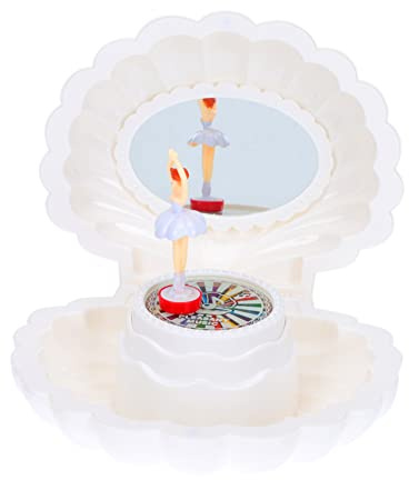 Alipis 1pieza Cajita Musical Decorativa Forma De Concha Luz Colorida Almacenamiento De Joyas para Niñas Caja De Música Rotativa Creativo para Cumpleaños y Comuniones No Incluye Pilas