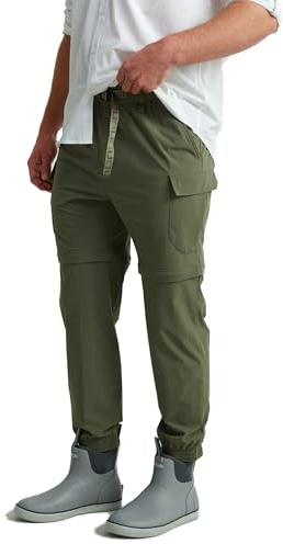 HUK Mens Creekbed Convertible Pants, Performance Zip Off Fishing Pants for Men, Moss, XX-Large
