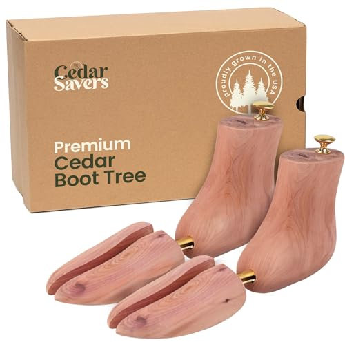 CedarSavers Zedernholz-Stiefelbaum für Herren – natürliches, aromatisches Holz, in den USA gewachsen, für Stiefel und Schuhe, Aufbewahrungstasche im Lieferumfang enthalten, cedar, Medium / 7 - 8.5 US